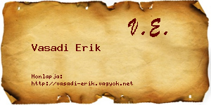 Vasadi Erik névjegykártya